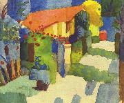 August Macke, Haus im Garten